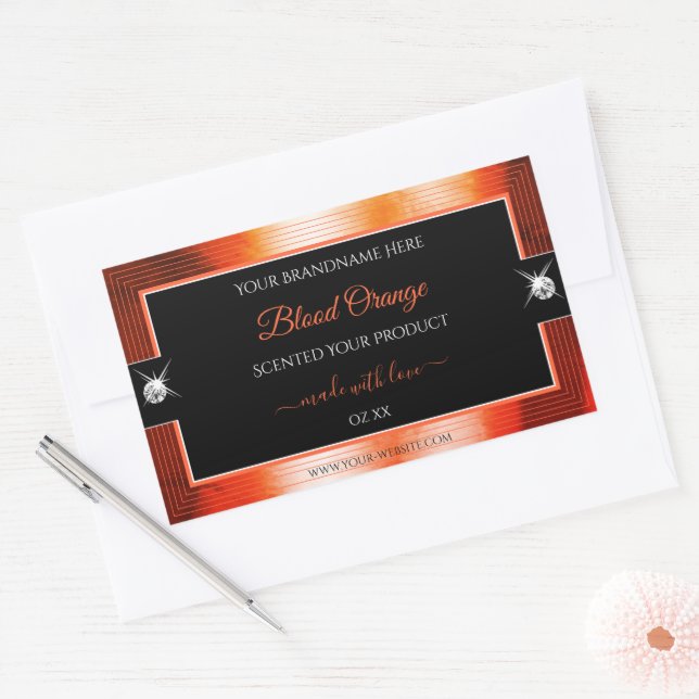 Eye Catching Black Orange Brilliants Product Label (Envelope)