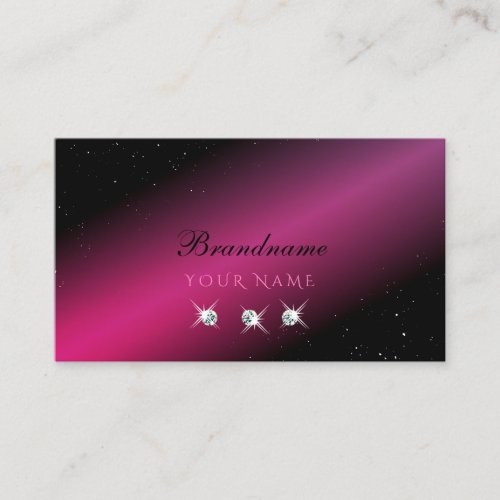 Eye Catching Black Pink Sparkle Diamonds Stylish Business Card