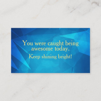 Eye-Catching Blue Encouragement Appreciation Business Card