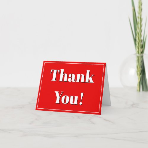 Eye_Catching Bold Red and White Thank You Card