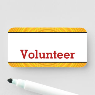 Eye-Catching, Bold "Volunteer" Name Tag