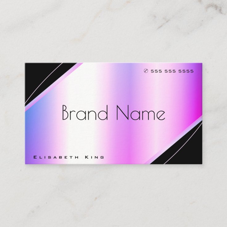 Eye Catching Bright Purple Gradient Very Elegant Business Card | Zazzle