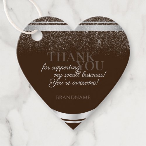 Eye Catching Brown and Silver Packaging Thank You Favor Tags