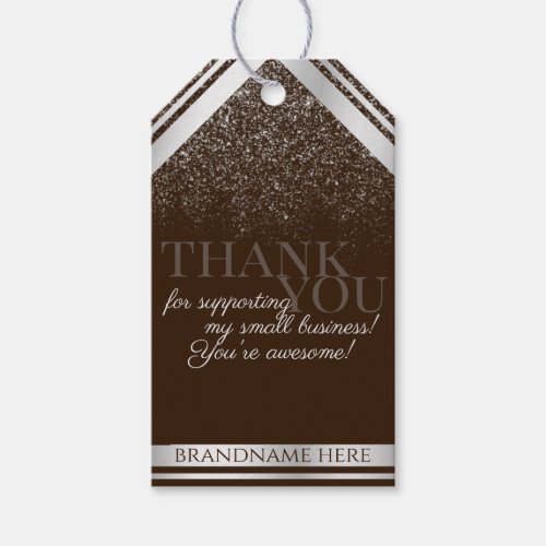 Eye Catching Brown and Silver Packaging Thank You Gift Tags