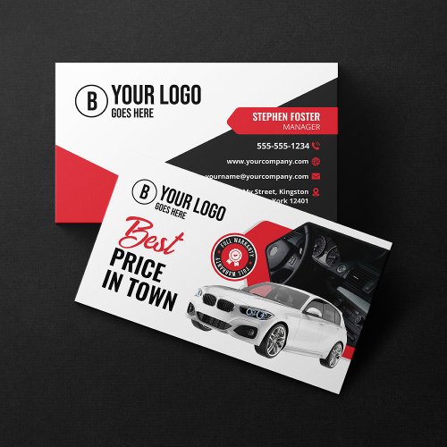 Eye_Catching Car Dealership Car Rental Car Hire Business Card