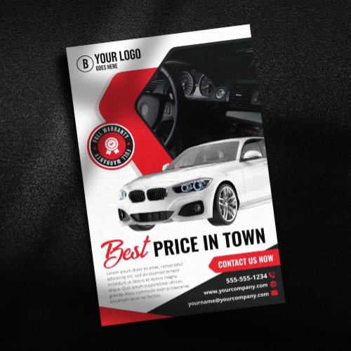 Eye_Catching Car Dealership Car Rental Car Hire Flyer