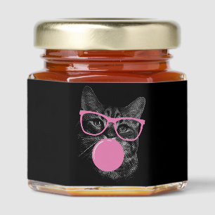 eye-catching cat pink glasses and chewing gum honey jar favors