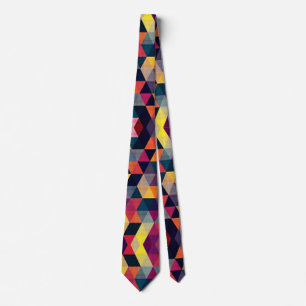 Eye Catching Colorful Fun Party Pattern Geometric  Neck Tie