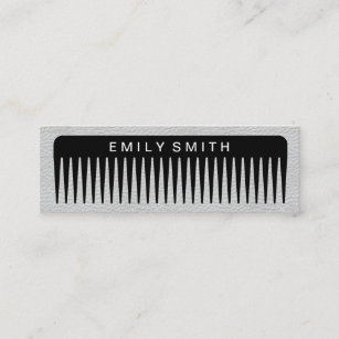 Eye Catching Comb White Leather Mini Business Card