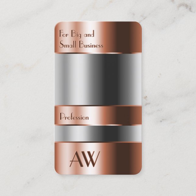 Eye Catching Copper Box Glass Optics with Monogram Business Card (Front)