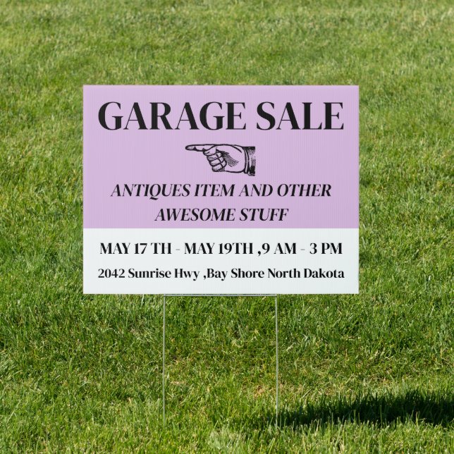 Eye Catching Creative Garage Sale Sign (Insitu)