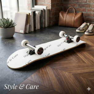 Eye Catching Custom Brand Name Text Pattern Black Skateboard