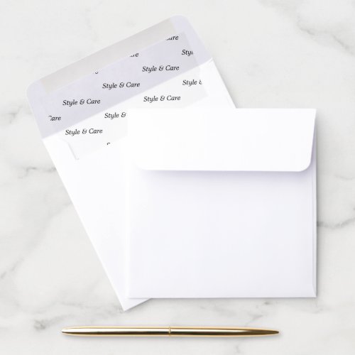 Eye Catching Custom Brand Name Text Pattern White Envelope Liner