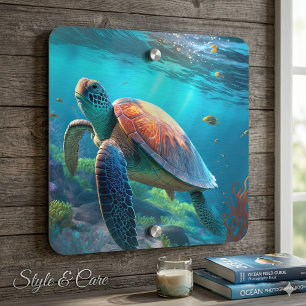 Eye Catching Custom Turtle Image Metal Sign Decor