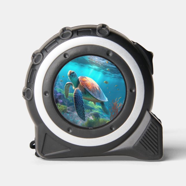Eye Catching Custom Turtle Image Tape Measure (Front)