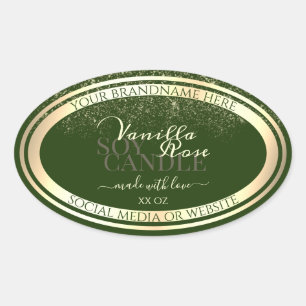 Eye Catching Dark Green Product Labels Gold Frame