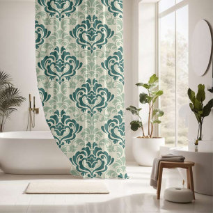 Eye-catching decorative Green Harmony Damask Shower Curtain