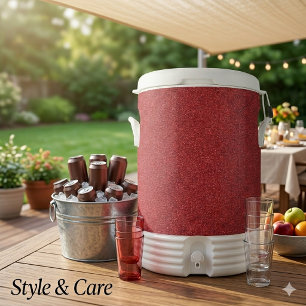 Eye Catching Deep Red Texture Beverage Cooler