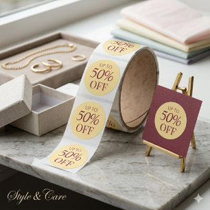 Eye Catching Discount Offer Roll of Classic Round Sticker