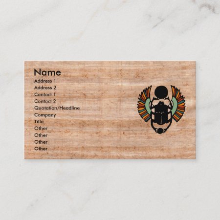 Eye-catching Egyptian Papyrus Business Card