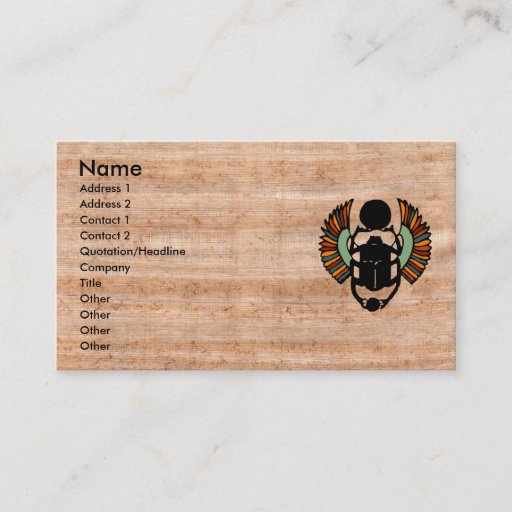 Customizable Eye-catching Egyptian Papyrus Business Card