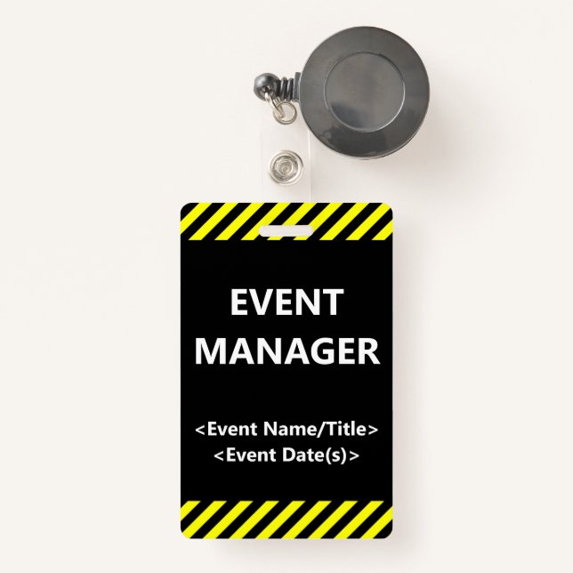 Eye-Catching "EVENT MANAGER" Badge (Front with Retractable)