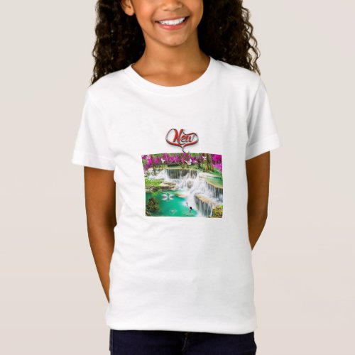  Eye_catching floral and girl design T_shirt T_Shirt