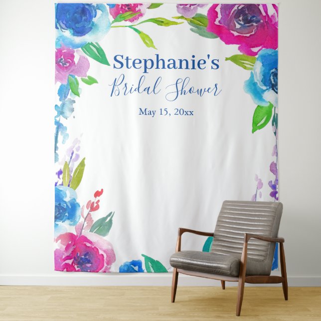 Eye-catching Floral Bridal Shower Photo Backdrop (In Situ)