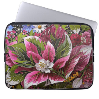 Eye-catching floral fantasy laptop sleeve