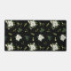 Floral pattern desk mat with classic black background