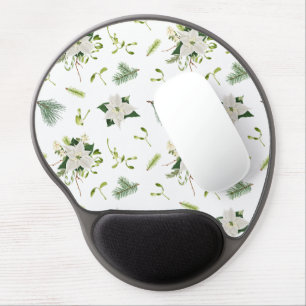 Eye Catching Floral Pattern Classic White Gel Mouse Pad