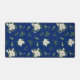 Navy blue floral pattern desk mat