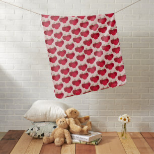 Eye Catching Fruit Apple Print Unique Baby Blanket