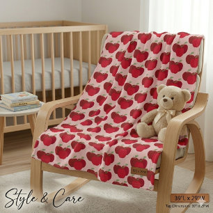 Eye Catching Fruit Apple Print Unique Baby Blanket