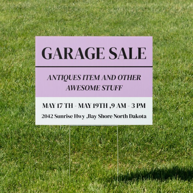 Eye Catching Garage Sale Sign (Insitu)