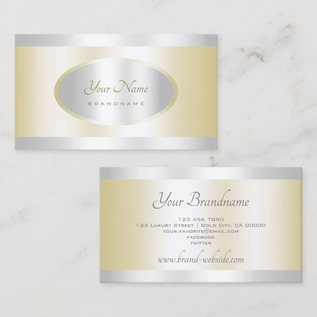 Eye Catching Gold and Silver Effect Professional Business Card (Front/Back)