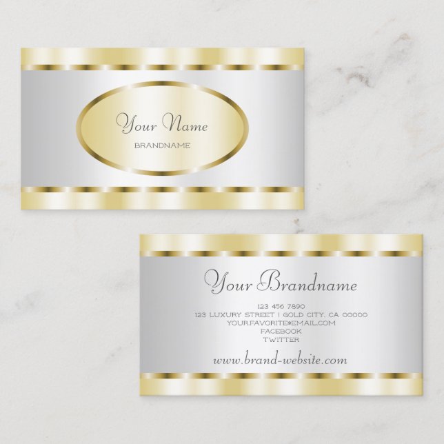 Eye Catching Gold and Silver Effect Professional Business Card (Front/Back)