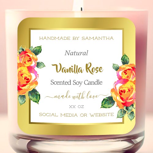 Eye Catching Gold and White Floral Product Labels