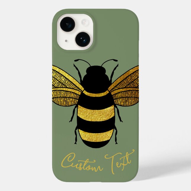 EYE-CATCHING GOLD & BLACK BUMBLEBEE SHINY BEE Case-Mate iPhone CASE (Back)