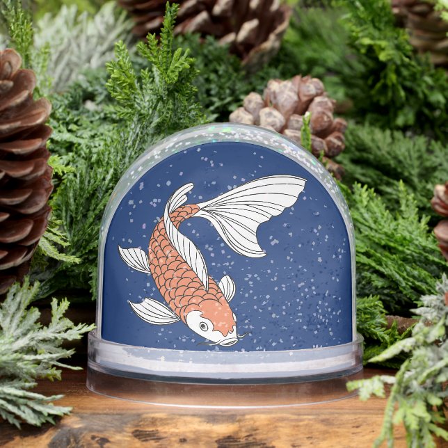 Eye-Catching Gold Fish Snow Globe Decor (Winter)