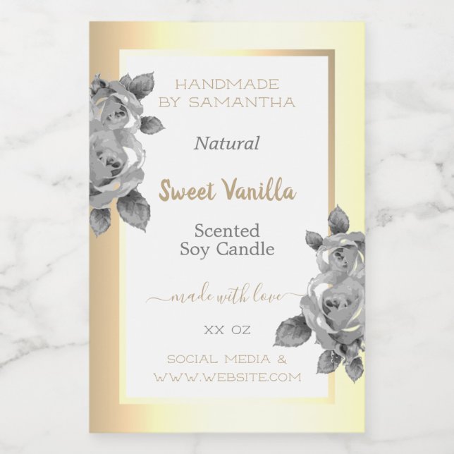Eye Catching Gold Product Labels Candles Beauty & (Single Label)