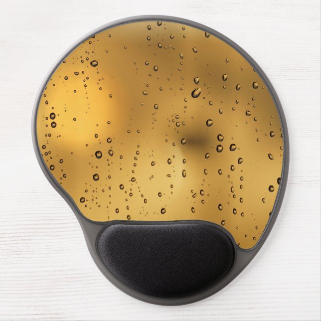 Eye Catching Golden Textured Raindrop Gel Mouse Pad (Front)