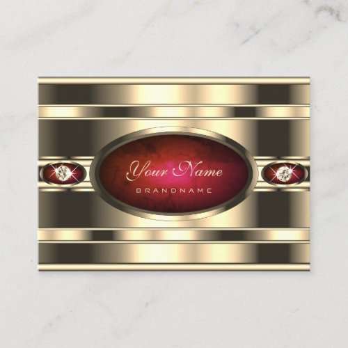 Eye Catching Golden with Red Marble and Diamonds Business Card