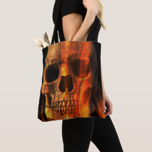 Eye Catching Human Skull Tote Bag