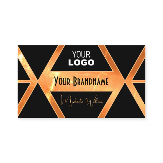Eye Catching Light Coral Black Geometric with Logo Business Card Eye Catching Light Coral Black Geometric with Logo Business Card