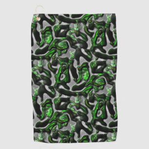 Eye-catching lime green texture carved in gray golf towel