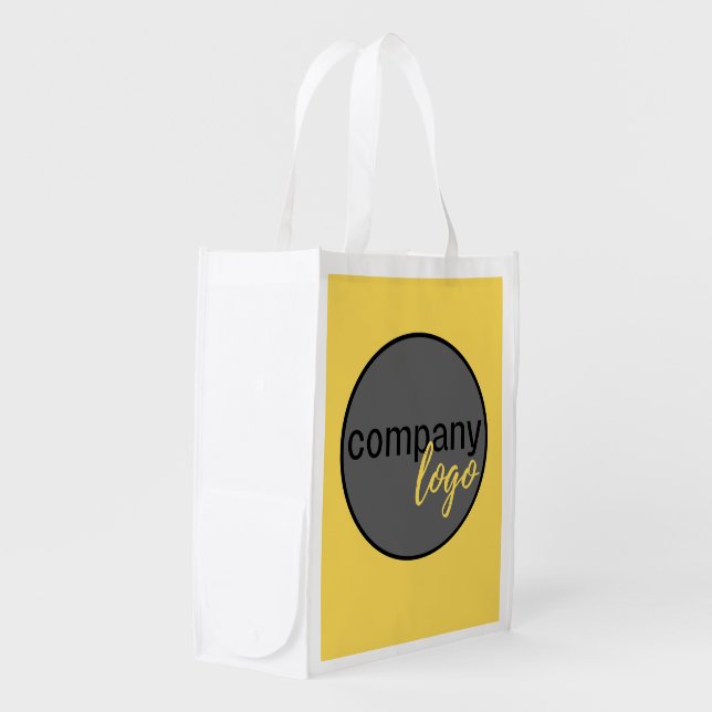 EYE CATCHING LOGO BUSINESS BRAND YELLOW COMPANY GROCERY BAG (Front Side)