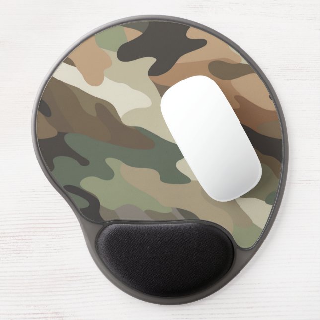 Eye Catching Modern Camouflage Pattern Gel Mouse Pad (Left Side)