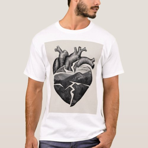 Eye_Catching Modern Design Tee heart tee