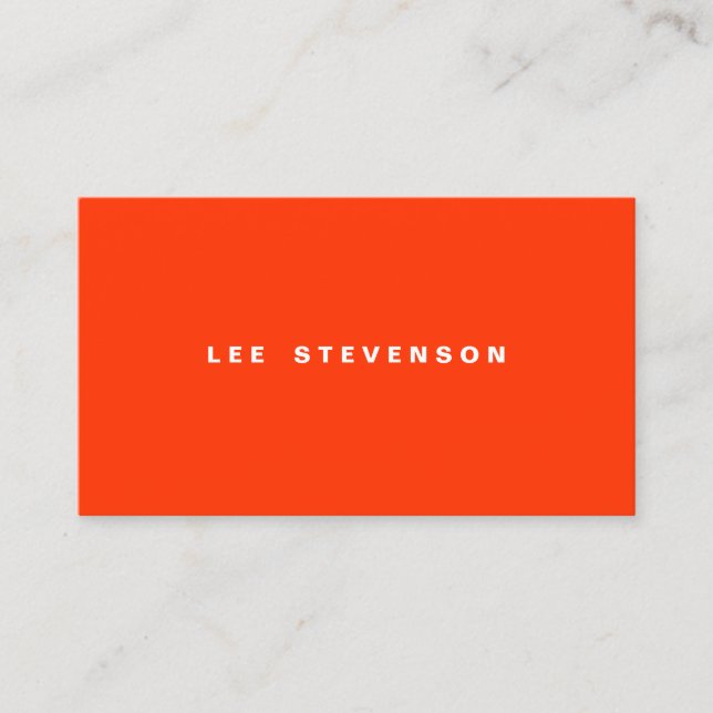 Eye Catching Modern Orange Minimalistic Business Card (Front)